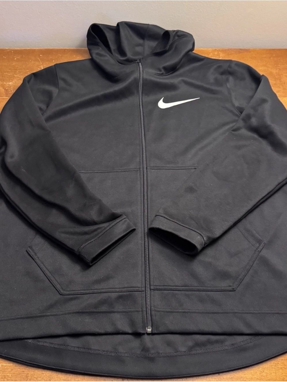 Nike Hoodie Men's XL Black Full Zip Training Swoosh Dri Fit Jacket